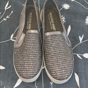 Silver and grey slip on